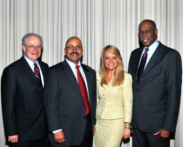 Appearing on the shows are (from left) program moderator John T. Theis, Cecil J. Hunt II, Michele M. Jochner and Hon. Leonard Murray.