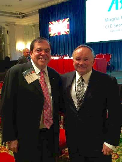 Governor Komie and former ABA Illinois Delegate Robert Clifford attend the ABA's Magna Carta program in London on June 12.