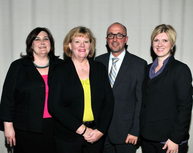 Appearing on “Understanding the New Illinois Civil Union Act” will be (from left) Jennifer Shaw, program moderator Nancy K. McKenna, Richard Wilson and Rachael N. Toft.  