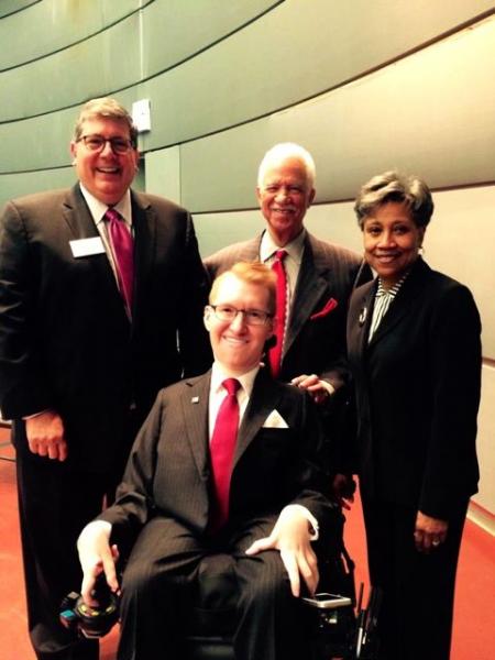 ISBA President Richard D. Felice (left) delivered remarks at the 1st District Admission Ceremony in Chicago and is pictured with (from left) new admittee Kevin Fritz, Illinois Supreme Court Justice Charles Freeman and Illinois Appellate Justice Cynthia Cobbs.