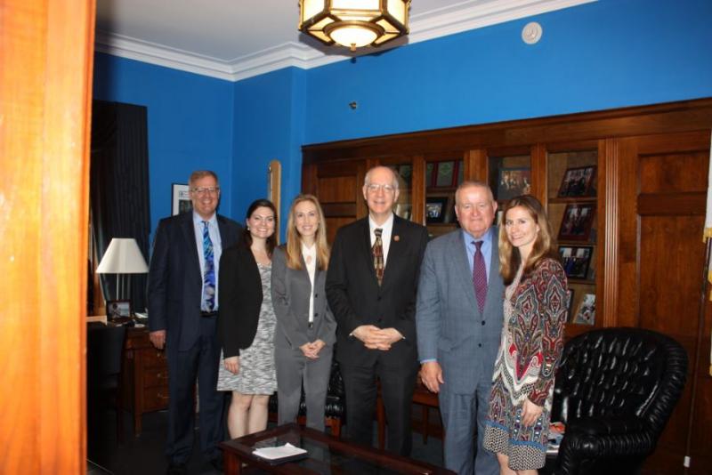 Jim Covington; Emily Roschek of the ABA; Dawn Willis, Co-Chair of the Chicago Bar Foundation Advocacy Committee; Congressman Bill Foster, who represents Illinois’ 11th District; Russell Hartigan; and Jessica Bednarz of the Chicago Bar Foundation